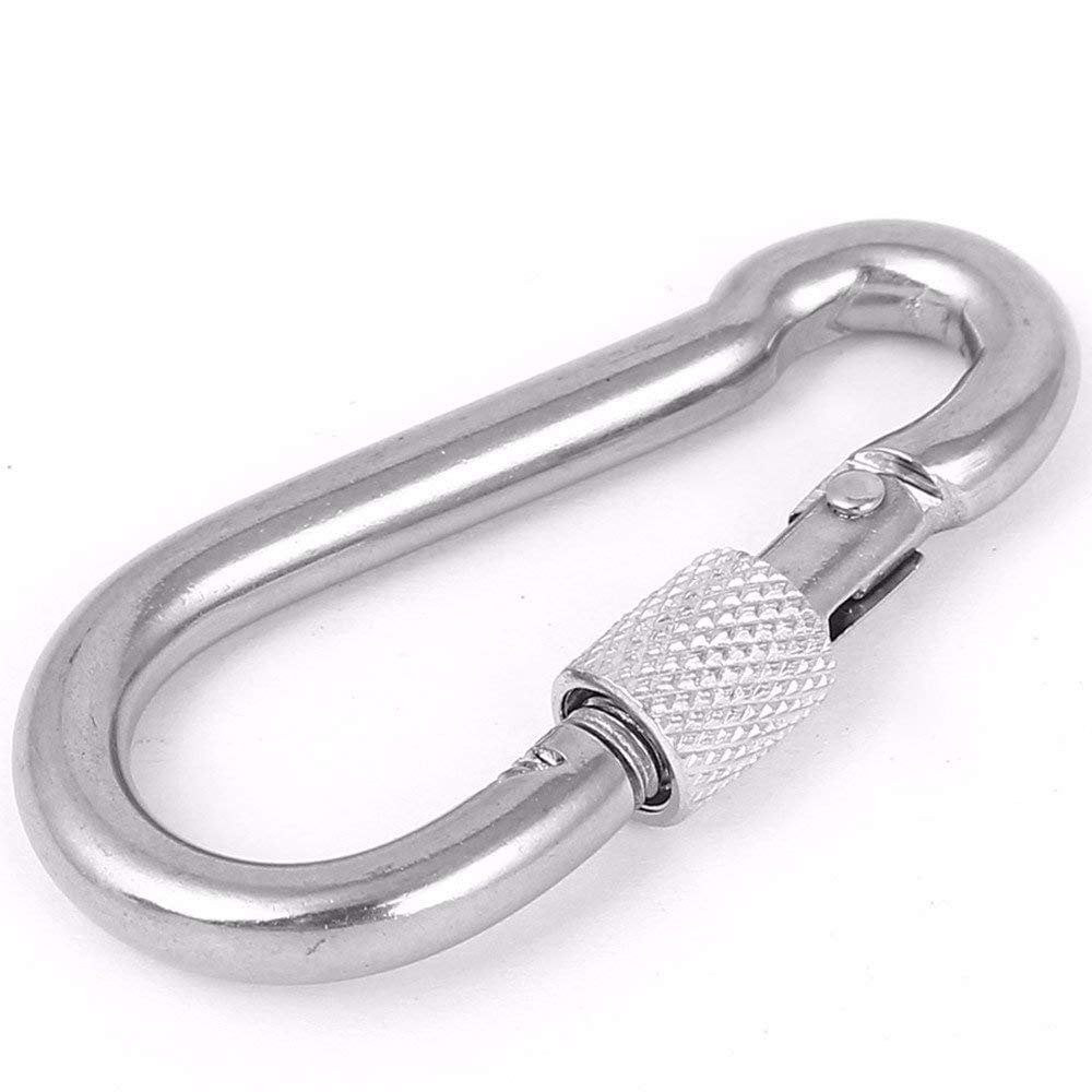 Wideskall® 3.5" Heavy Duty Metal Screw Lock Carabiner Hook Snap Clip D