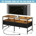 thumbnail image 2 of 20 IN TALL TV Stand with Charging Station BROWN, 2 of 5