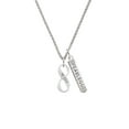 thumbnail image 2 of Delight Jewelry Silvertone Psalm 23:1 Infinity Sign Silvertone Fearless Bar Charm Necklace, 23", 2 of 4