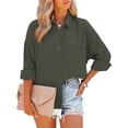 thumbnail image 1 of Blusa extragrande casual para mujer,Blusa extragrande de manga larga Blusa extragrande con bolsillo frontal Blusa extragrande con hombros caídos Claridad notable, 1 of 7