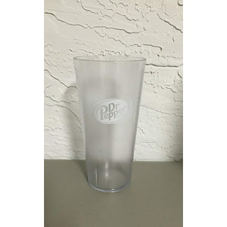 Pepsi Dr. Pepper Cups, Ice Blue Plastic Tumbler 24oz, Set of 6 (Both Logos  ON Each Cup) 