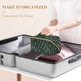 thumbnail image 3 of FORMRS Makeup Bag Travel Cosmetic Organizer for Women Fold Flat Zipper Pouch with Handle, Dark Green Plants, 3 of 8