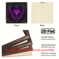 thumbnail image 4 of 2D Flat, Valentine's Day Metal Sign with Purple Wings Heart Design - Foil Engraved Round Wall Art, Home Office Decor, Ideal Gift for Love Affection, 4 of 9