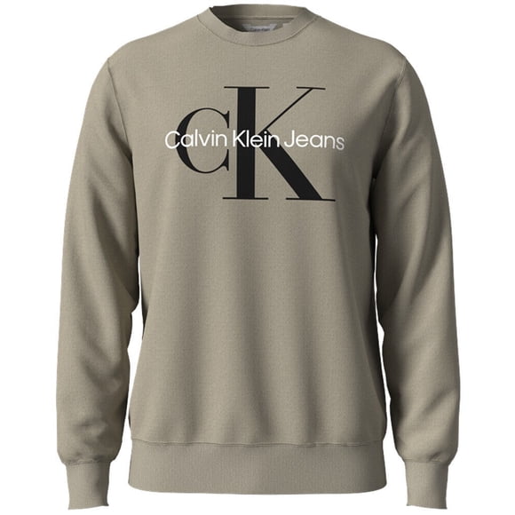 Calvin Klein Men's Monogram Crew Neck Sweatshirt - 40GC200 (White Pepper 230, XL)