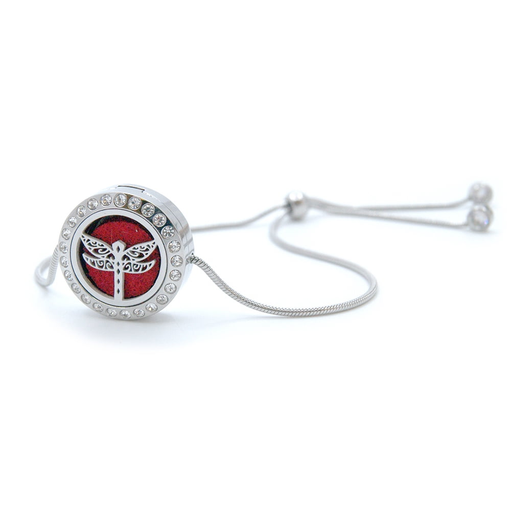 Anavia Dragonfly Slider Aromatherapy Jewelry Essential Oil Bracelet with Gift Box
