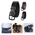 thumbnail image 1 of Men Belt Multi Holes Faux Leather Adjustable Clothes Accessory Solid Color Match Clothing Smooth Surface Simple Style Men Waist Belt for Daily Wear, 1 of 8