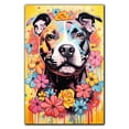 thumbnail image 3 of Thuan Staffordshire Bull Terrier Dog Flower Art Print Canvas, Wall art Painting Decor, Puppy Pop Art Home Decor Artwork For Bedroom Living Room Bathroom Decor, Puppies Colorful Photo, 3 of 6