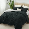 thumbnail image 3 of BEDELITE Fleece King Comforter Set -Super Soft & Warm Fluffy Black Bedding, Luxury Fuzzy Heavy Bed Set for Winter with 2 Pillow Cases, 3 of 9