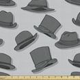 thumbnail image 1 of Grey Fabric by the Yard, Greyscale Illustration of Classical Hat Pattern in Doodle Hand Drawing, Decorative Upholstery Fabric for Chairs & Home Accents, 10 Yards, Pale Grey Dark Grey by Ambesonne, 1 of 4