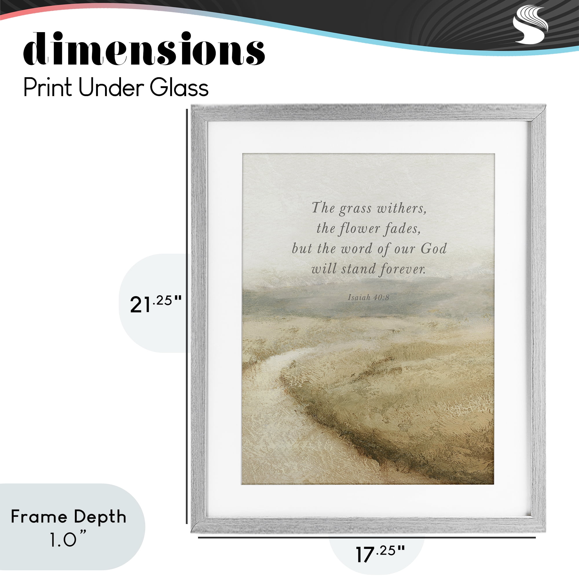 Stupell Industries Word Of God Isaiah Proverb Gray Framed Print Under Glass, design by John Spaeth