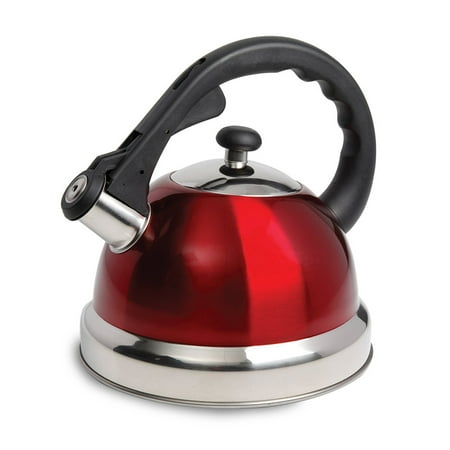 Claredale 1.7 Qt Whistling Tea Kettle - Red - Nylon Handle - (Best Whistling Tea Kettle 2019)