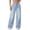 #0159-Light Blue, variant on Jeans for Women High Waist Denim Jeans Casual Daily Style Lightweight Breathable Rivet Trim Wide Leg Solid Color Jeans Gift