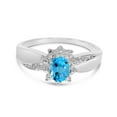 thumbnail image 6 of 10k White Gold Oval Blue Topaz And Diamond Ring, 6 of 6