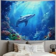 thumbnail image 2 of JRXY Dolphins Swimming in the Ocean Tapestry - Soft and Lightweight Wall Hanging Painting, 2 of 6
