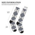 thumbnail image 5 of Socks Calf Pressure Socks Breathable Moisture Absorbent 11.8in×7.9in Full Print Designed For Hiking Walking Sports Argyle Plaid Lightslategray_1 2 Black-2, 5 of 8