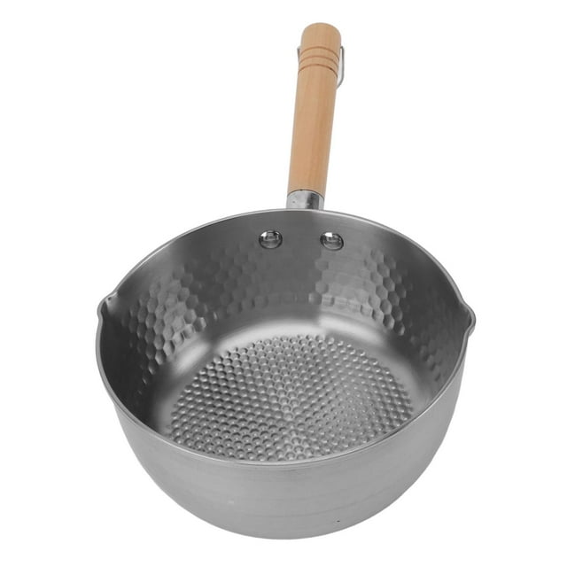 Sauce Pan Stainless Steel Avoid Stick Noodles Pot Multipurpose Electric Cooking Pot with Wood Long Handle for Soup Milk