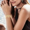 thumbnail image 3 of Gold Bracelets for Women - Stackable Bangles with Friendship & Love Theme - Stainless Steel Jewelry Gift for Her, 3 of 7