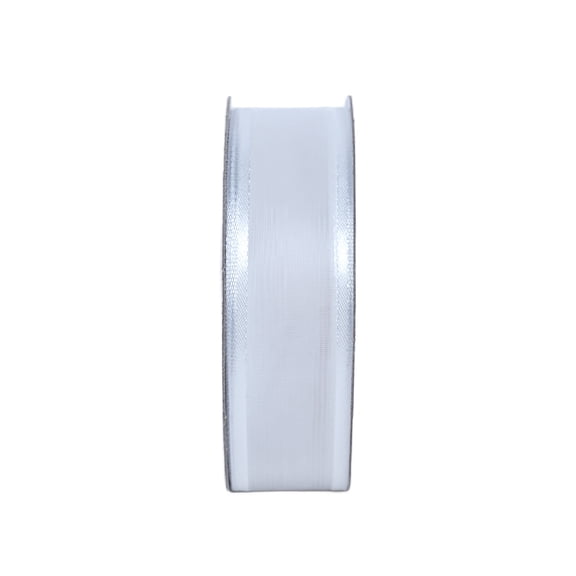 Gwen Studios 7/8" White Satin Center Sheer Edge Ribbon, 3 yards