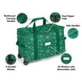 thumbnail image 3 of Covermates Keepsakes Rolling Treasurekeeper Storage Bag - Carrying Handles, ID Window, Dual Wheels - Holiday Storage, Green Snowflake, 3 of 8