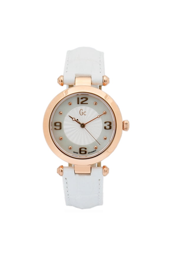 Women's Watches Y17013L1 Quartz Analog Round Gold Plated Leather White