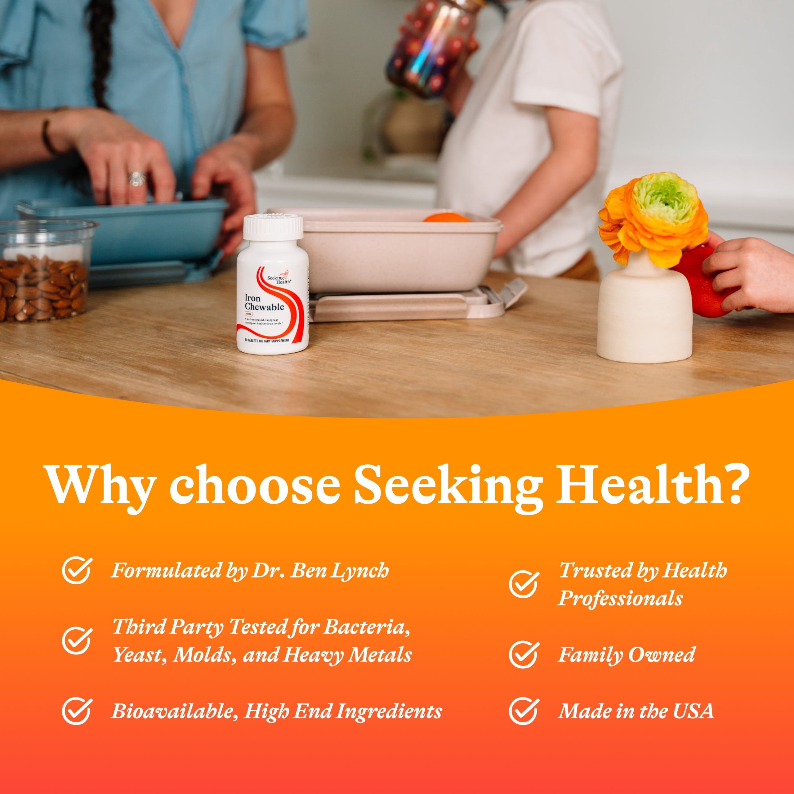 Seeking Health Iron Chewable, 10 mg, 60 Chewable Tablets