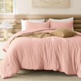 thumbnail image 2 of Juego de edredón Bedsure Full Blush rosa prelavado, 3 piezas, 2 of 8
