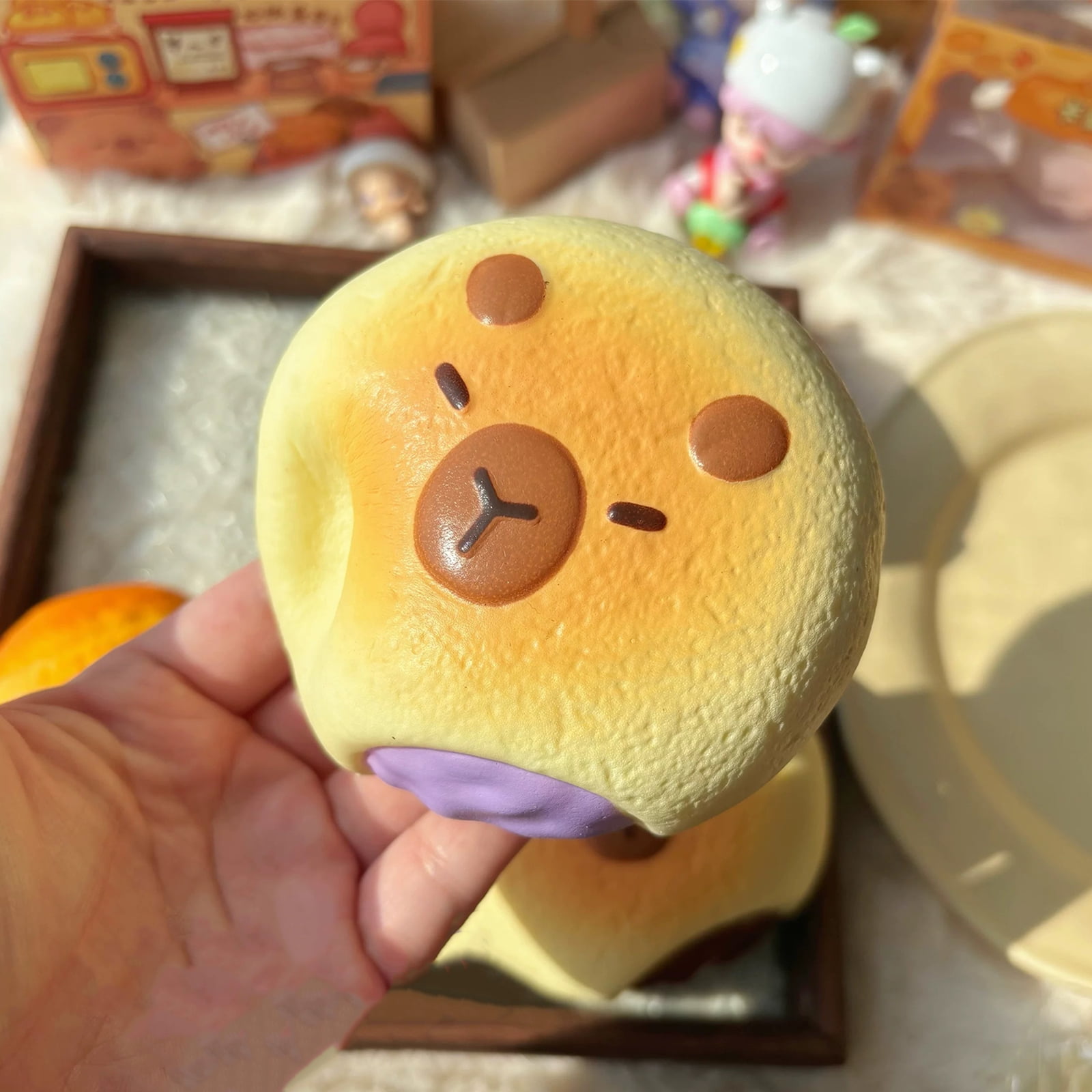Capybara Bread Slow Rising Squishy, Anti Stress Ball for Adults, ASMR Sensory Fidget Squeeze Ball for Office Desk & Anxiety Relief