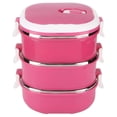 thumbnail image 1 of Contenedor Para Comida Aquila Toper Cuadrado 3 Niveles Rosa, 1 of 5