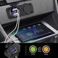 thumbnail image 3 of Quick Charge 3.0 Cigarette Lighter Outlet Waterproof 12V/24V Dual USB Car Socket with LED Voltmeter Touch Switch for Car RV Boat, 3 of 5