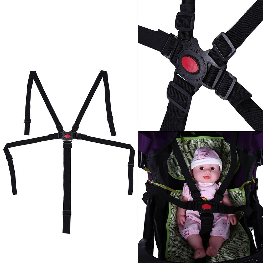 5 Point Harness Baby,Universal Baby Safe Belt Holder Replacement for Stroller Wooden High Chair Pram Buggy Children Kid Pushchair（Dark Blue） Baby Harness for Stroller Highchair Replacement Harness 