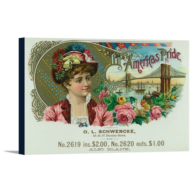 americas pride brand cigar box label 24x16 gallery wrapped stretched canvas walmart com