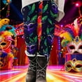 thumbnail image 5 of Hvot&aat Women Mardi Gras Leggings Stretch High Waisted Yoga Pants Sparkly Printed Carnival Party Pant, 5 of 5