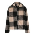 thumbnail image 5 of Patlollav Womens 2022 Fall/Winter Double Sided Plush Plaid Jacket Plus Size Gray XXXL, 5 of 6