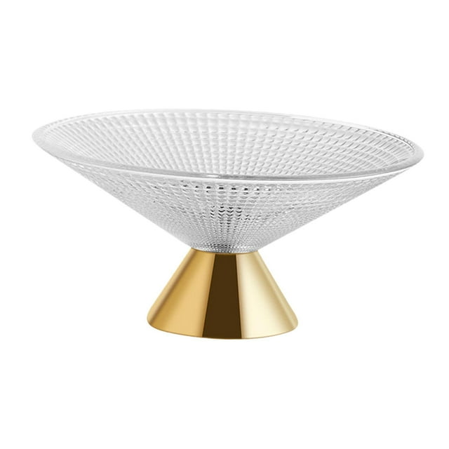 Cuenco de cristal decorativo con pedestal para encimera de cocina, moderno, frutero de cristal con patas para aperitivos, encimera, comedor Martillo De Oro