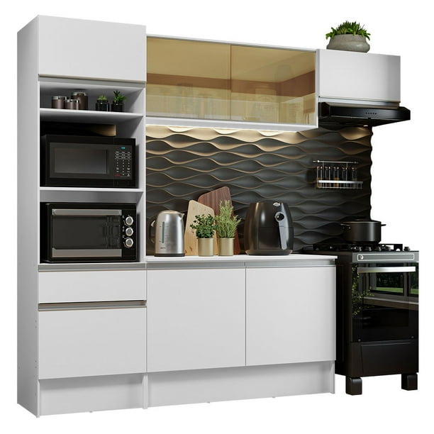 Cocina Integral Completa Madesa 240cm Diamante 02 Blanco