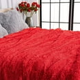 thumbnail image 4 of Junovo Super Soft Throw Blanket for Bed, Fluffy Cozy Plush Light Blanket, Washable Warm Furry Throw Blanket for Couch Sofa Chair Home Decor, 60"x80" ,Red, 4 of 7