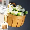 thumbnail image 3 of simhoa Wall Fence Hanging Planter, Rattan Basket, Hand Made Wicker Rattan , Flower Pots A, 3 of 8