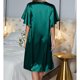 thumbnail image 5 of Camisón de mujer Ropa de dormir de manga corta Camisón con cuello en V Vestido de pijama de color puro Verde oscuro S, 5 of 8