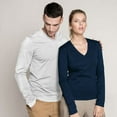 thumbnail image 2 of Kariban Mens Slim Fit Long Sleeve V Neck T-Shirt, 2 of 3