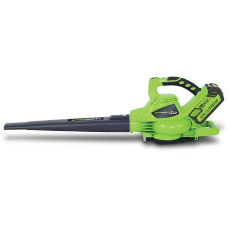 Greenworks 40V 185 MPH Variable Speed Cordless Blower Vacuum, 4.0 AH Battery Included