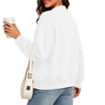 thumbnail image 5 of Womens Sweatshirt Cardigan Solid Color Long Sleeve Open Front Loose Sweatshirts with Pockets White S, 5 of 9