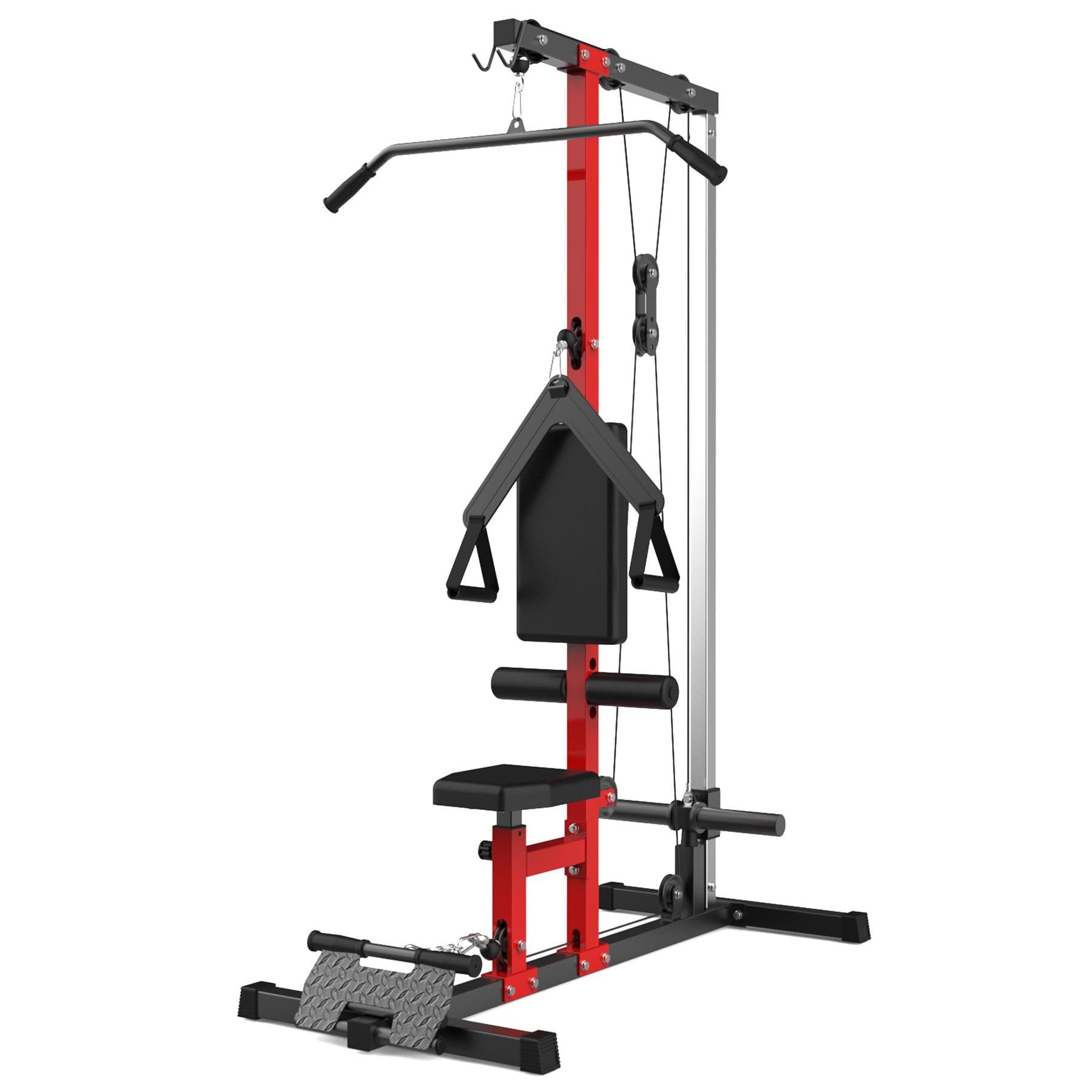 Danolapsi LAT Power Cable Machine,LAT Machine with High and Low Pulley Station,LAT Pulldown Machines,Row Cable Machine with Adjustable Leg Support for Home Gym Total Body Training