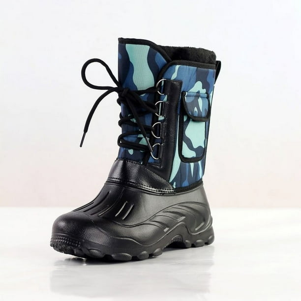 Botas de nieve para trabajo al aire libre de invierno para hombre, botas de pesca, botas de montar para exteriores cálidas e impermeables, botas de pesca de barril alto a prueba de frío