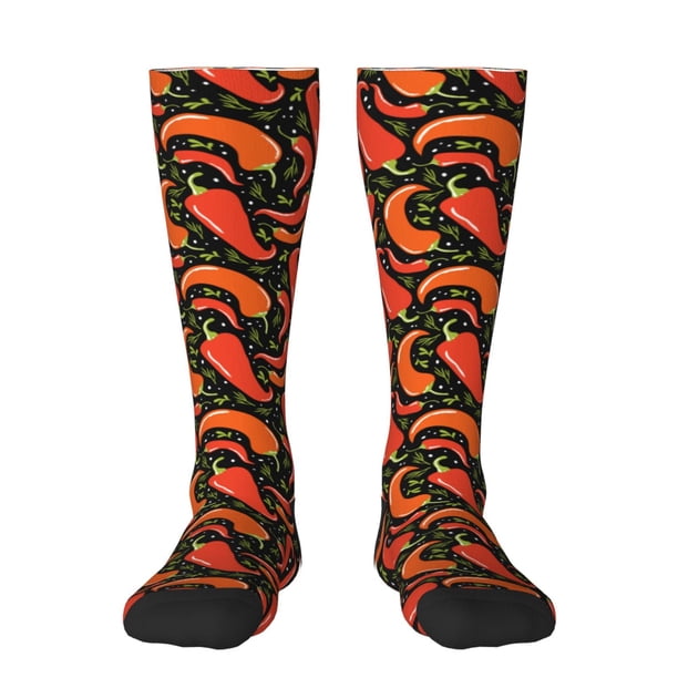 Balery Red Hot Chili Calcetines novedosos Calcetines deportivos Calcetines hasta la rodilla Calcetines de algodón Calcetines originales y geniales