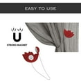 thumbnail image 2 of Set of 2 Magnetic Tulip Curtain Tiebacks – Elegant Resin Design with Strong Magnet – Red/Black, 2 of 6
