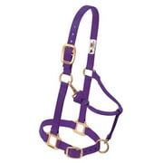 Weaver Leather Adjustable Nylon Halter - Triple-Ply Brass Hardware Blue / Large Horse