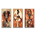thumbnail image 2 of Designart "Retro Graphic Representation of an African Goddess I" African American Woman Framed Wall Art Set Of 3 - Red Woman African American Frame Gallery Wall Set For Home Decor, 2 of 6