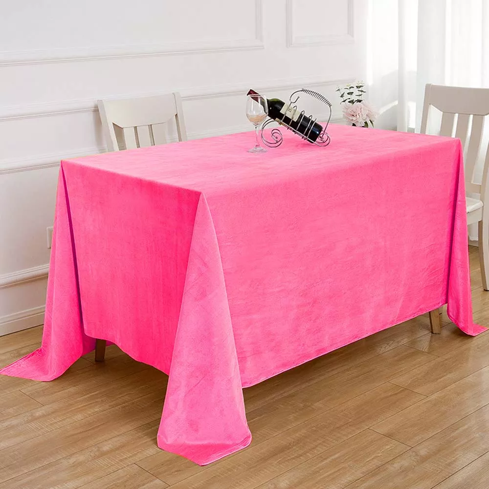 Touiyu Table Cloth Velvet Rectangular 63"x126"Tablecloth Elegant Wedding Dining Desk Decor