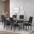 thumbnail image 2 of GDF Studio Ashlyn French Country Fabric Upholstered Wood Dining Chairs, Set of 6, Black and Gray, 2 of 8