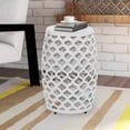 thumbnail image 3 of 18'' H White Geometric Cut Iron Side Table, 3 of 4